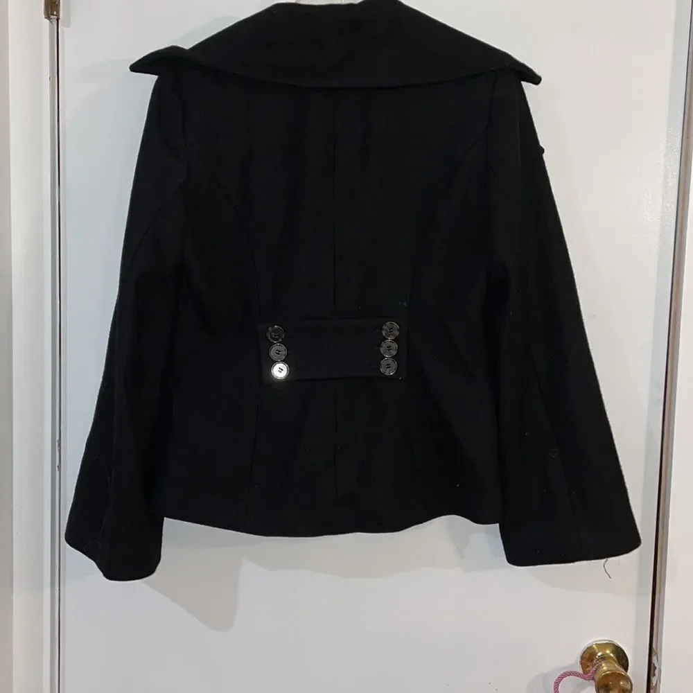 Marvin Richards Pea Coat Black Women’s Small worn a couple times great condition - Picture 5 of 8
